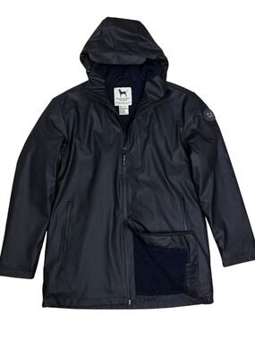 $300 THE BLACK DOG Waterproof Rain Coat Black Fleece Casual Jacket Womens XS